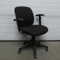 HON Black Mid Back Rolling Meeting Chair w Arms